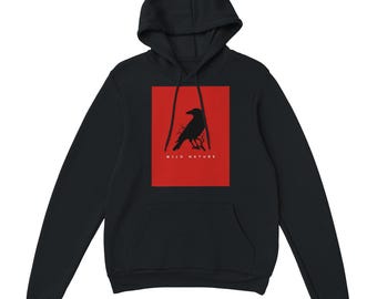 Wild Nature | Crow Design Hoodie for Men | Heavy Blend Hooded Sweatshirt |Available in 10 Colors