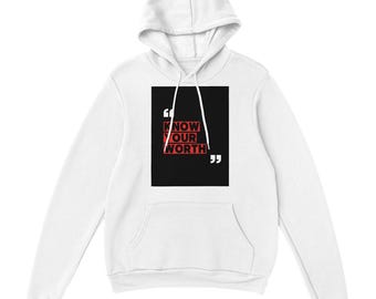 Ken je waarde | Motiverende ontwerphoodie voor dames | Zwaar gemêleerd sweatshirt met capuchon |Verkrijgbaar in 8 kleuren