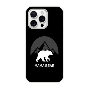Mama Bear zwart telefoonhoesje | Flexi-telefooncover: transparant en schokbestendig | Compatibel met iPhone