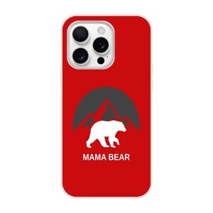 Mama Bear rood telefoonhoesje | Flexi-telefooncover: transparant en schokbestendig | Compatibel met iPhone