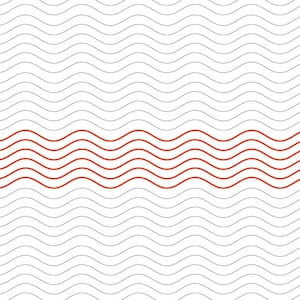 May include: A black and white wavy pattern with a red wavy line across the centre. The text "MODERN WAVE 120 x 2 EXT WIDTH" is at the bottom of the image.