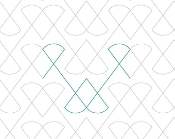 DOUBLE FAN - Digital Longarm edge-to-edge pantograph pattern