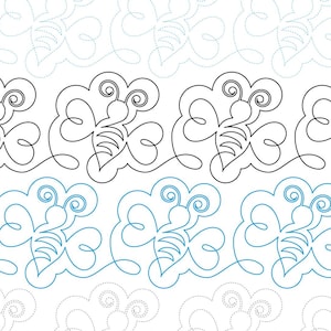 BUZZING BEE  Printable Pantograph | Hand-Guided Longarm Quilting Pattern | Paper Edge-to-Edge Design | Instant Download