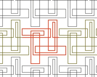 TURN LEFT  - Digital Longarm Pantograph Pattern for Computerized Quilting Machines