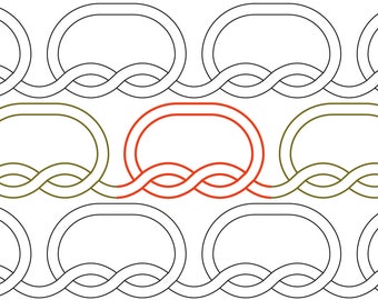 KNITTY KNOT  - Digital Longarm Pantograph Pattern for Computerised Quilting Machines