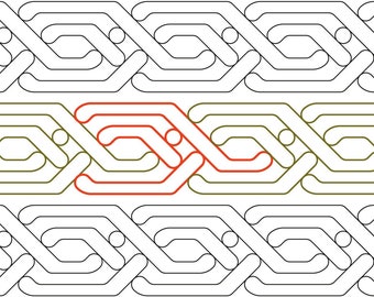 MODERN CABLE KNIT  - Digital Longarm Pantograph Pattern for Computerised Quilting Machines