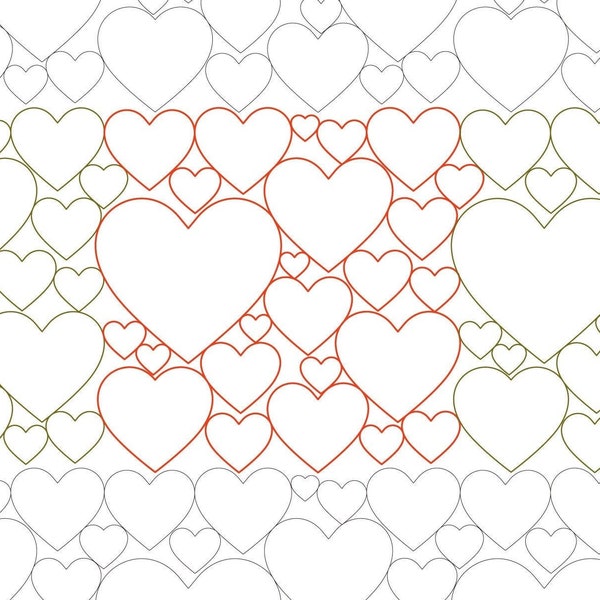 I LOVE YOU This Much Heart Panto - Digital Longarm Pantograph Pattern for Computerised Quilting Machines