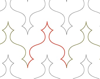 DOUBLE CROWN  - Digital Longarm Edge to Edge Pantograph Pattern for Computerized Quilting Machines