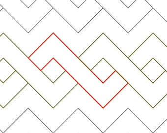 CHEVRON CABLE  - Digital Longarm Pantograph Pattern for Computerised Quilting Machines