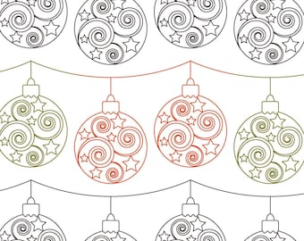 BAUBLE GARLAND -  Digital Longarm Quilting Pantograph