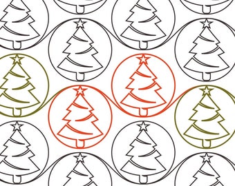 CHRISTMAS FOREST  -  Digital Longarm Quilting Pantograph