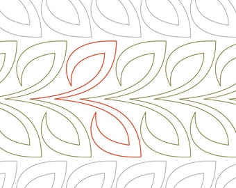 LEAFY FEATHER -  Digital Longarm Pantograph for Computerised Quilting