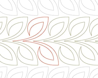 LEAFY FEATHER -  Digital Longarm Pantograph for Computerised Quilting