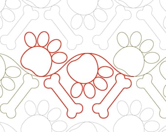 DOG PAWS and BONES - Digital Pantograph for Computerized Longarm Quilting