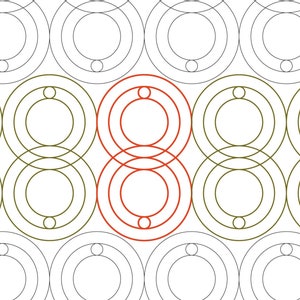 A single line repeating design of two interlocking circles in the shape of a figure 8 design for computerised longarm quilting.