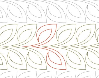 LEAFY FEATHER -  Digital Longarm Quilting Pantograph