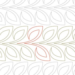 LEAFY FEATHER -  Digital Longarm Quilting Pantograph