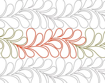 WHIMSICAL FEATHER - Digital Pantograph for Computerized Longarm Quilting
