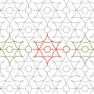 May include: A geometric pattern of overlapping circles and lines in black, green, and red. The pattern is repeated to create a seamless design. The text "LISBON TILE" is in the lower right corner of the image.
