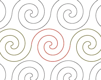 SIMPLE SPIRAL -  Digital Longarm Quilting Pantograph for computerized quilting machines : Instant download