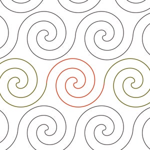 SIMPLE SPIRAL -  Digital Longarm Quilting Pantograph for computerized quilting machines : Instant download