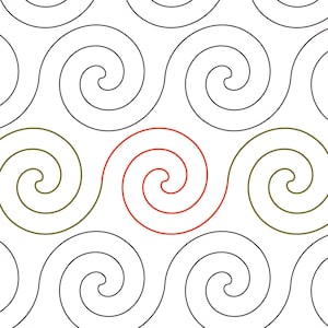 SIMPLE SPIRAL -  Digital Longarm Quilting Pantograph for computerized quilting machines : Instant download