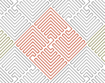 MODERN MAZE 1  - Digital Longarm Edge to Edge Pantograph Pattern for Computerized Quilting Machines