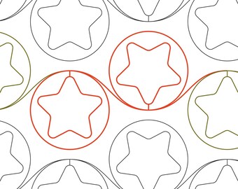 CHRISTMAS STAR BAUBLES | Computerised | Festive Holiday Longarm Pantograph