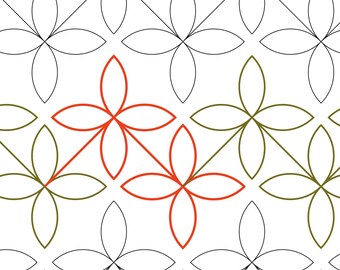 Orange Peel Floral Pantograph: Modern Edge-to-Edge Quilting Design (Digital Download)