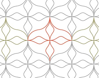 OGEE PETAL LATTICE | Computerised | No Backtrack E2E Longarm Floral Pantograph