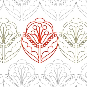 NEW Fancy Floral Computerized Pantograph | Longarm Quilting Pattern |  Digital Download