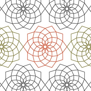 GEOMETRIC DAHLIA -  Digital Longarm Quilting Pantograph