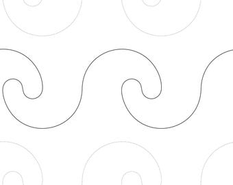 CREST of a WAVE Printable Hand Guided Pantograph | Longarm Quilting Pattern | Nautical E2E