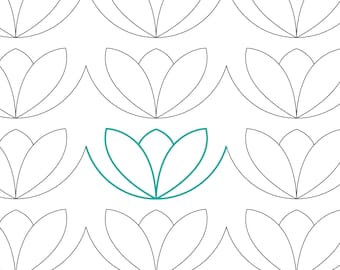 BORDER LILY Stylized Floral Digital Longarm Pantograph for Computerized Quilting (Digital Download)