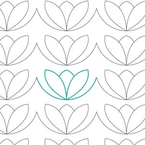 BORDER LILY  -  Stylised Lily Floral Digital Longarm edge to edge pantograph