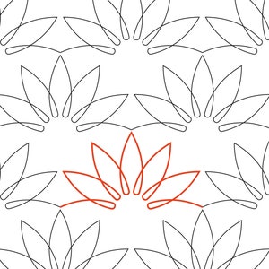 ALMOST A SUNFLOWER -  Digital Longarm Pantograph or Border