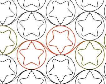 STAR COOKIE CUTTER - Digital Longarm Pantograph for computerised quilting machines