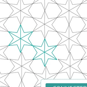 CONNECTED STARS - Geometric Stars Longarm Quilting Digital edge to edge pantograph Handiquilter, Bernina, Statler Stitcher, Intelliquilter