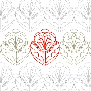 FANCY FLORAL Computerized Pantograph | Longarm Quilting Pattern |  Digital Download