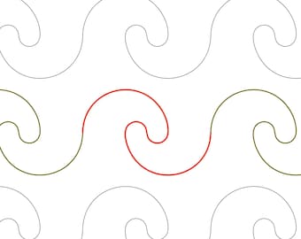 Crest of a Wave Panto: Modern Edge to Edge Quilting Design (Digital Download)