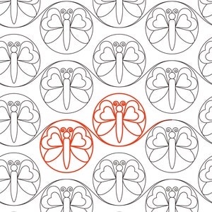 BUTTERFLY BALL BORDER 1 - Digitaler Langarm-Pantograph für Computerized Quilting