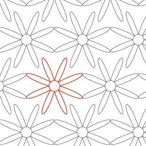 RETRO FLOWER -  Digital Longarm Pantograph or Border