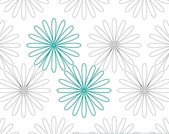 JUST DAISIES  -  Floral Digital Longarm edge-to-edge pantograph