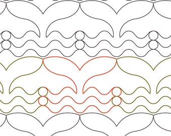 WHALE TAILS -  Digital Longarm Pantograph computerised quilting machines
