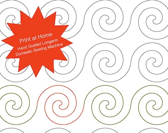 SIMPLE SPIRAL Paper Version - A set of two Print-at-Home PDF Longarm pantograph patterns for Hand-Guided Quilters