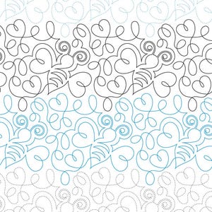 BUZZ MEANDER  Printable Pantograph PDF | Hand-Guided Longarm Quilting Pattern | Edge-to-Edge Paper Pantograph Download