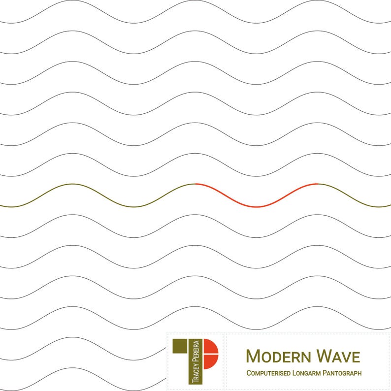A repeated wavy line design for use by computerised quilting machines.