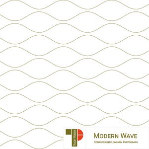 A repeated wavy line design for use by computerised longarm quilting machines. Every second wavy line has been reflected to create a chicken wire effect.