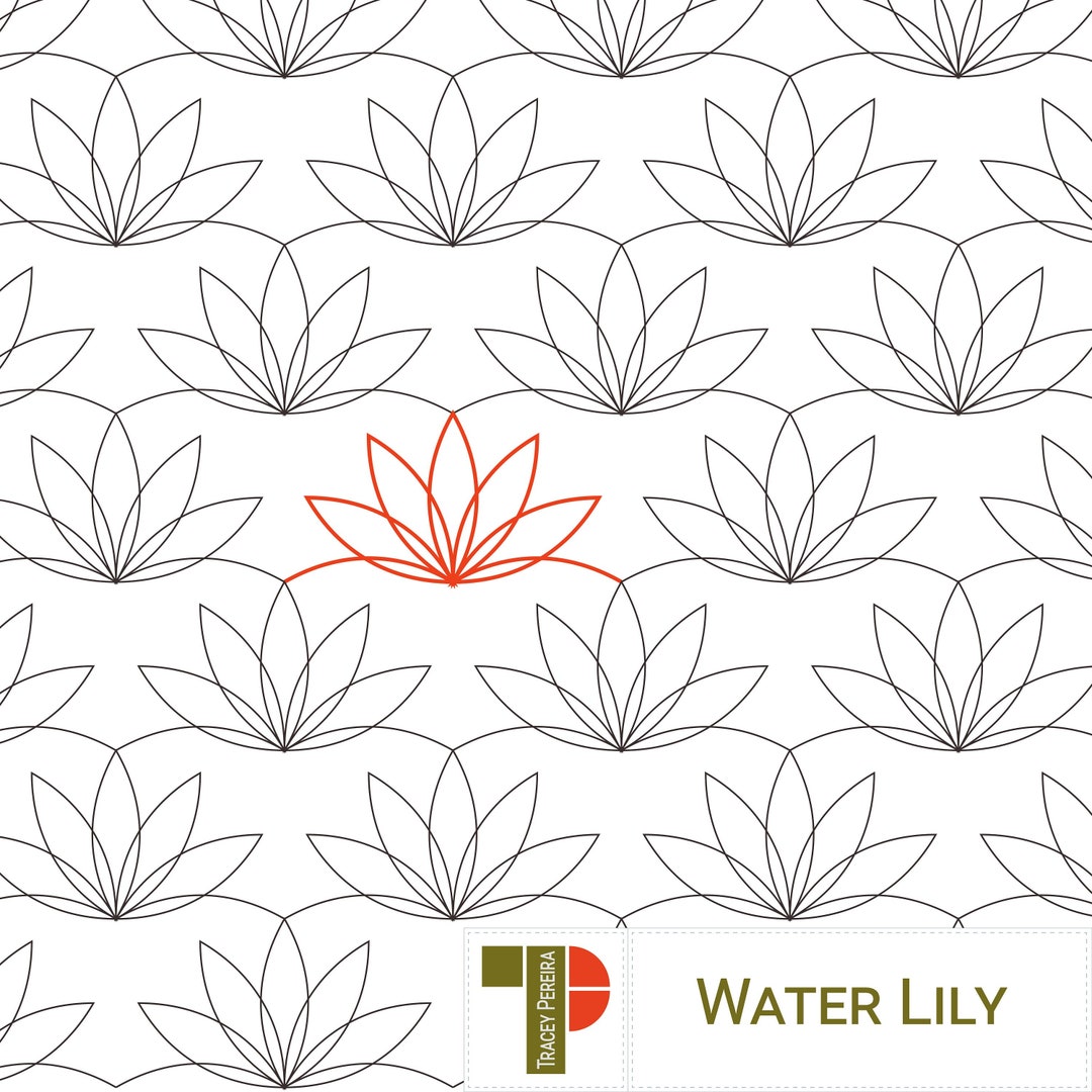 WATER LILY - Digital Longarm Pantograph or Border - Etsy