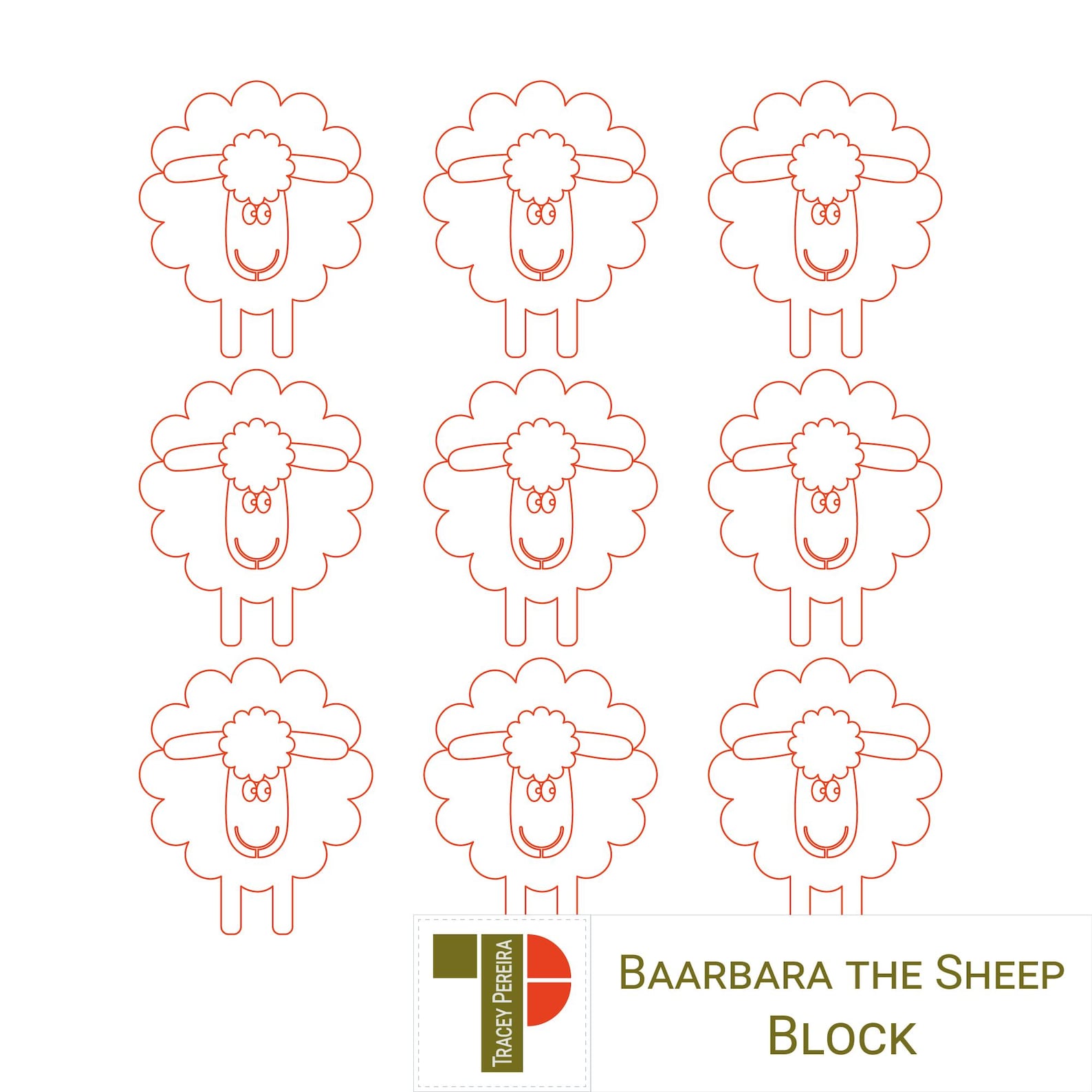 Pattern Blocks Sheep BLOCK Design BAABARA the SHEEP - Digital Pattern for Computerized ...